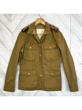 Denim & Supply Ralph Lauren Womens Large Military Utility Jacket Olive Green